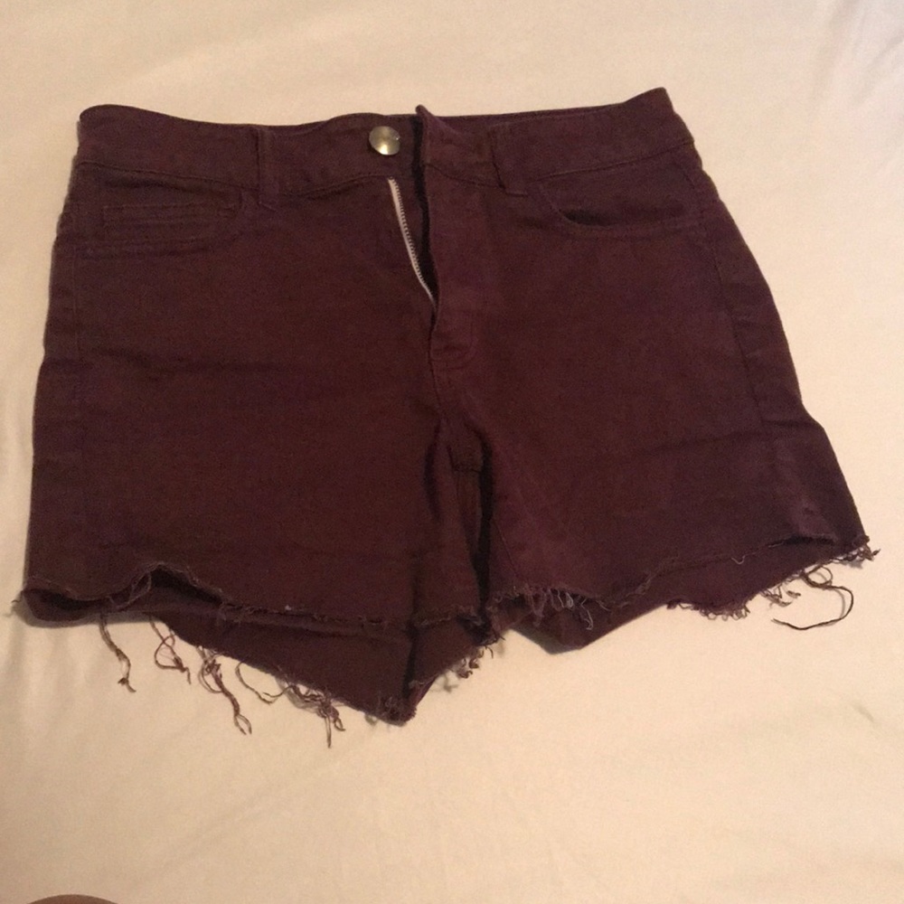 Burgundy highwaisted shorts